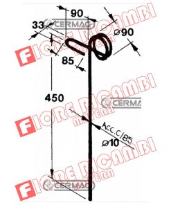 56686 - DENTE STRIGLIATORE D. 10 L = 460