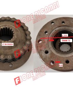 FLANGIA  ATTACCO POMPA IDRAULICA ANTERORE FIA 70 C 80C 120C