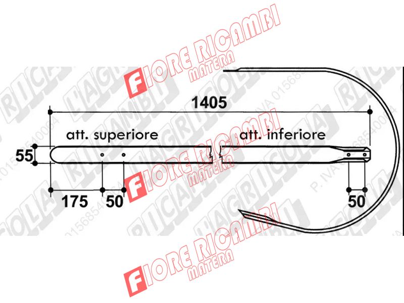 3105080 FASCIA PIU LUNGA DI 4 CM CIRCA A 4 FORI RISPETTO ALL' IMMAGINE