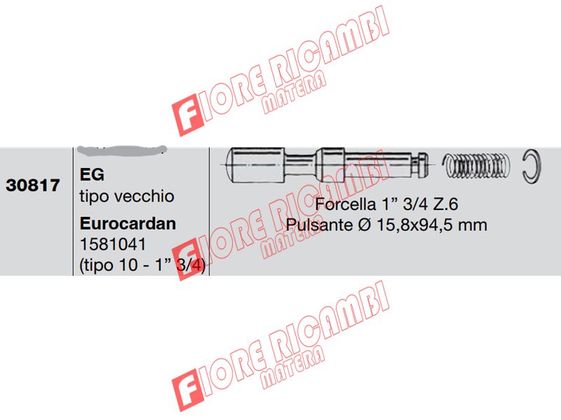30817 - PULSANTE 1 3/4 Z.6 PER EG T/V.(5PZ) NB EURO CARDAN