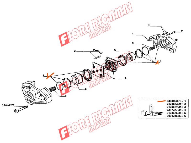 340485381 - SERIE GUARNIZIONI PINZA FRENO PINZE