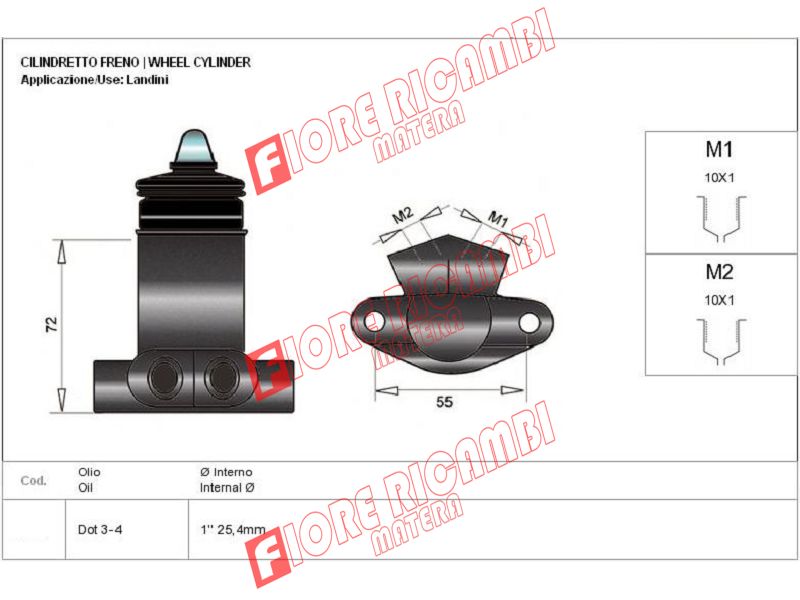 3302605M91 CILINDRO INTERASSE FORI 54 mm