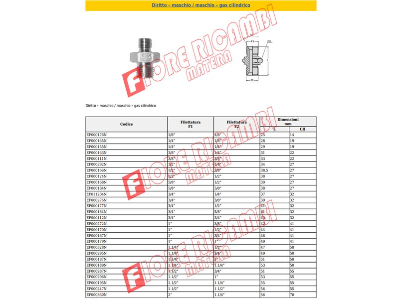 EF011274N - NIPLES M.3/4 GAS+M.1 GAS CON.