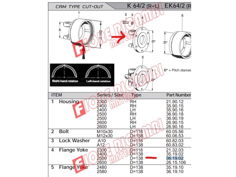 36.19.02 FLANGIA WALTERSCHEID FORCELLA A FLANGIA FG 2500 – 1317807 - immagine 2