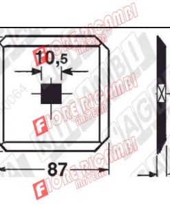 58.781 COLTELLO QUADRO/87x87 per CARRO MISCEL.