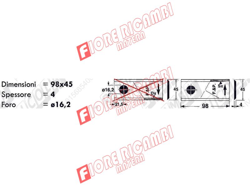 68.077-2 - (AD ESAUR.) LAMA Sx 98x45x4 FORT-MORRA (R.Orig.009432/3)