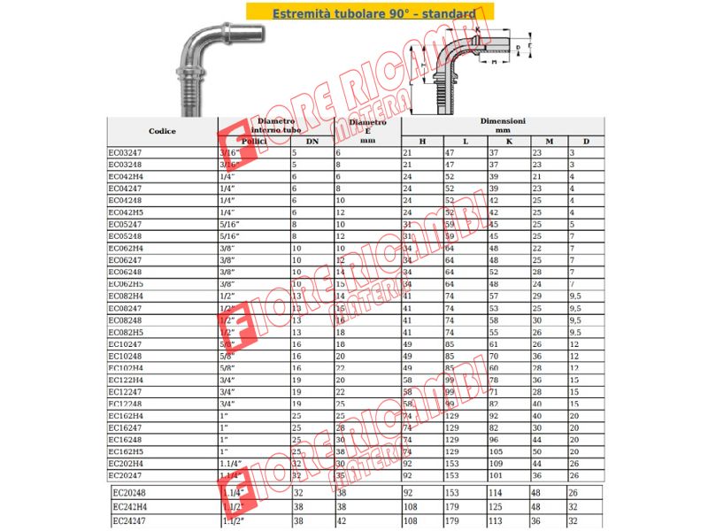 EC08248 - COD/P. F.E. 90ø SP DIA 16 X T.1/2